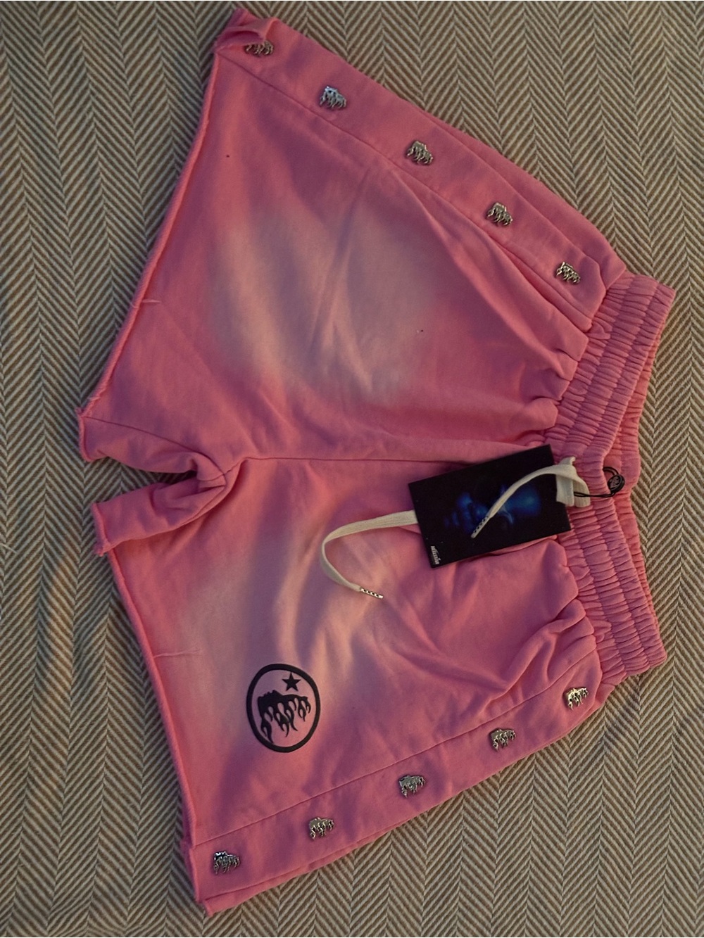 Men's Pink Hybrid Shorts with Button-Trim - Picture 1 of 1